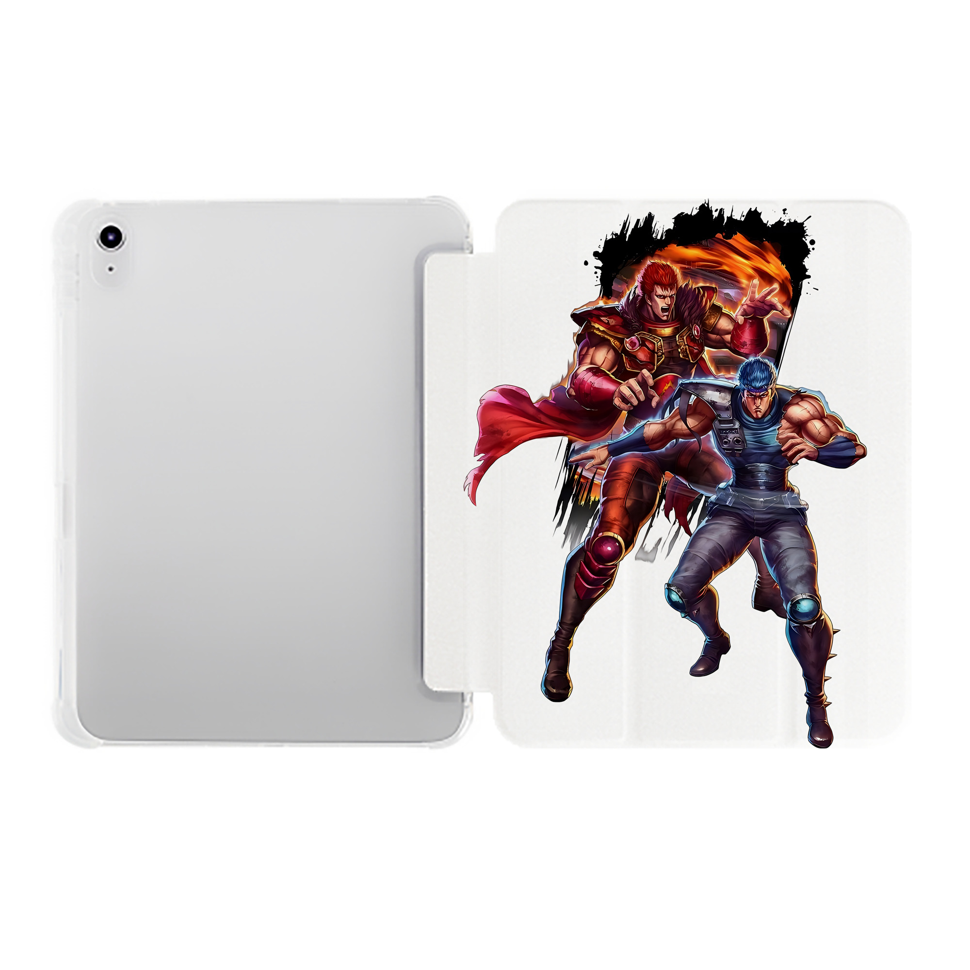 （画像用） 北斗の拳 Fist of the North Star IPad ケース ペン収納付き 三つ折りスタンド PUレザー×シリコン 対応機種9.5/10.5/10.9インチ